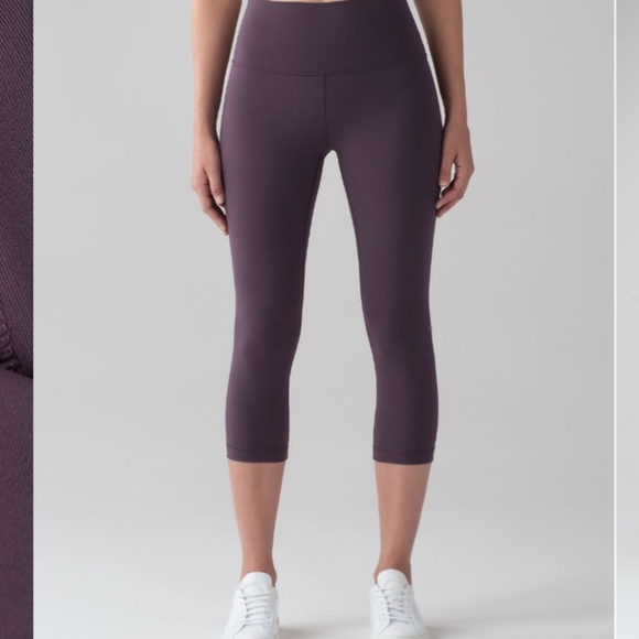 Lululemon Wunder Under Crop Dark purple Leggings Size 8 - Picture 3 of 10